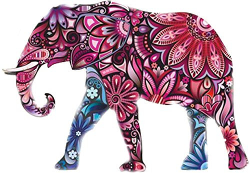 Akachafactory Sticker für Auto Motorrad Deko Elefant Blume Rosa Tier Kühlschrank