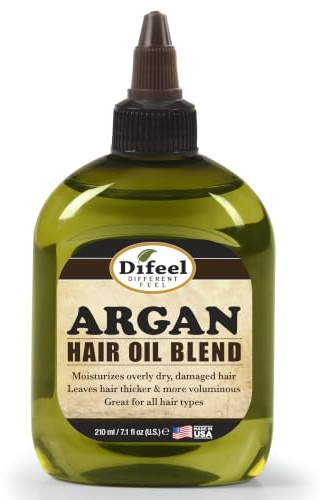 Difeel Premium Hair Oil Natürliches Haaröl, Arganöl, gegen trockenes Haar, glättet Haarfollikel, spendet Feuchtigkeit, hinterlässt das Haar dicker, weicher und seidiger, 235 ml
