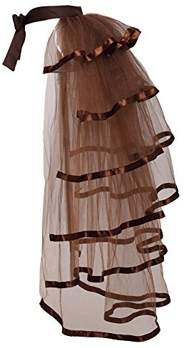 GRACEART Victorian Steampunk Noir Bustle Tutu Ceinture sous-Jupe Dentelle (Marron)
