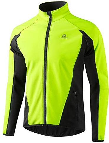 LAMEDA Fahrradjacke Herren Winter Thermo Softshelljacke Radjacke Wasserdicht Winddicht Atmungsaktiv Reflektierend Laufjacke Herbst Damen für Radfahren Sport Laufen Wandern Grün XXL