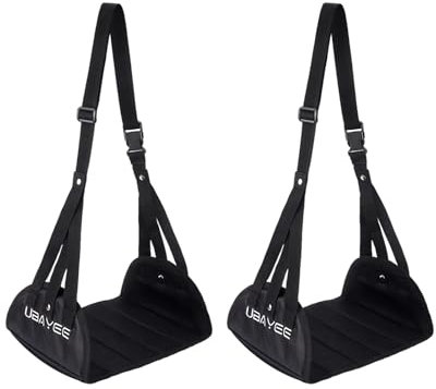 UBAYEE Portable Foot Rest for Airplane Travel - Folding Leg Hammock, Relieves Swelling & Fatigue, Foldable Foot Support for Long Flights, 2 Pack