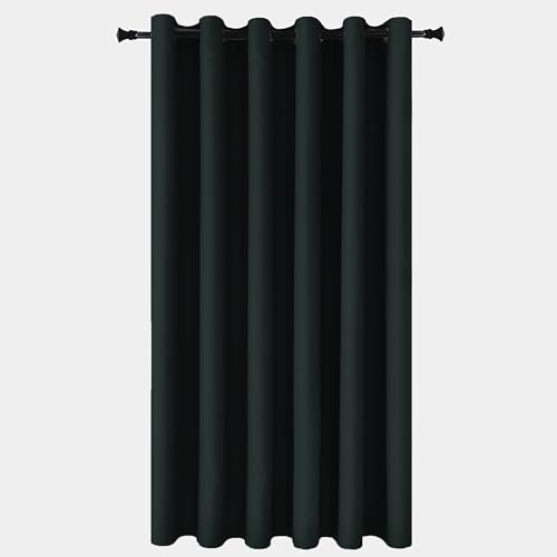 Yorkshire Bedding Eyelet Blackout Curtain for Bedroom 66 x 84 Inch Thermal Insulated Readymade Door Black Curtains Decor Room Darkening 1 Panel + 1 Tieback
