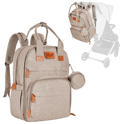 ms Sac à dos de rangement pour bébé, grand sac multifonctionnel pour bébé, porte-tétine et pour maman et papa (unisexe) - Idéal comme cadeau