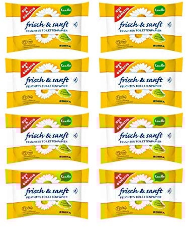 Feuchtes Toilettenpapier Kamille, 8er Pack (8 x 70 Blatt)