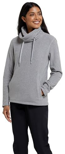 Mountain Warehouse Hebridean Womens Cowl Neck Fleece - Breathable Sweater, Brushed Inner & Two Front Pockets – Ideal For Spring Summer, Travel & Outdoors Dark Grey Women's Size 8