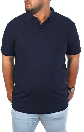 Young & Rich Herren Übergröße Polo Shirt einfarbig Uni Basic Big Size optimierte Moderne Passform, Grösse:8XL, Farbe:Dunkelblau