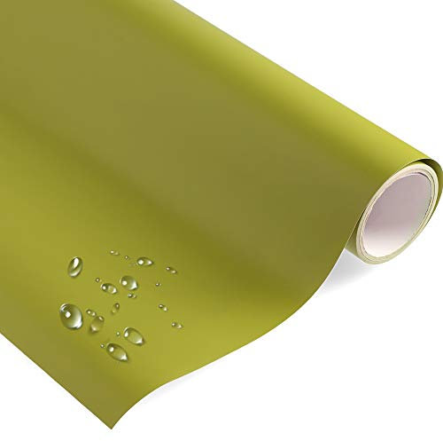 timalo® Premium Möbelfolie selbstklebend uni matt Küchenfolie Klebefolie zum Bekleben von Möbel, Türen PVC Folie Küche Bastefolie Türfolie | Olive-M-500x63cm