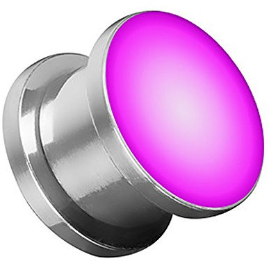 Taffstyle Ohr Plug Flesh Tunnel Piercing Ohrpiercing LED Licht Farbig Leuchtend 12mm Lila