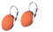 Adi Modeschmuck Ohrring 'Kaja', 16mm Cabochon aus echtem Polaris in einer leichten Klappbrisur aus Edelstahl, handgefertigt in Berlin Edelstahl (Orange)