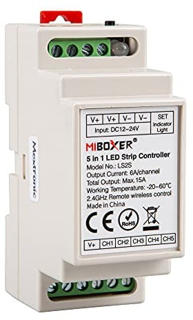 Miboxer Milight Controller 2.4G Hutschiene Controller 5 in 1 LS2S weiß/CCT/RGB/RGBW/RGB+CCW 12-24V für LED Produkte