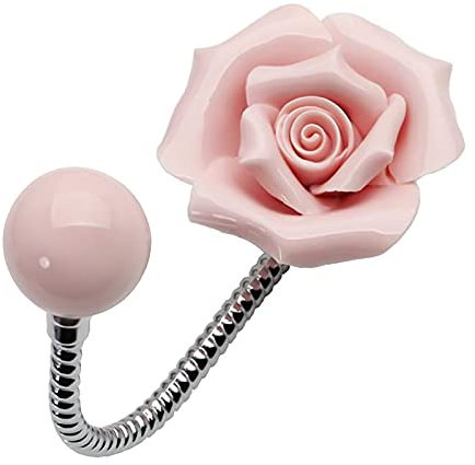 MOROBOR Porte-manteau mural en céramique en forme de rose 3D chromé pour peignoir, écharpe, sac, serviette, chapeau pour cuisine, salle de bain, bureau