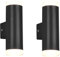 2er Set Badezimmer Wandleuchten Up & Down in Schwarz matt, Höhe 16cm
