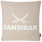 Sansibar Sylt Dekokissen »Outdoor Kissen (1 Stück), Dekokissen Logodruck, 45x45 cm, mit Kissenfüllung, Wasser- und schmutzabweisend«, in- und Outdoor geeignet (Taupe/Offwhite)