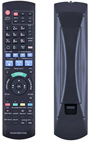 TCNOUMT Fernbedienung N2QAYB001046 Ersatz für Panasonic DVD Recorder IR6 N2QAYB000759 DMR-BCT720 DMR-BCT750 DMR-BCT755 DMR-BST755 DMR-BCT820 MR-BCT850 DMR-BST850 DMR-BST855 DMR-BCT855 DMR-BST950