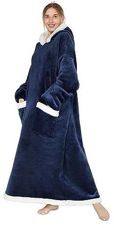 Gentlewarm Oversized Blanket Hoodie,Super Soft Warm Big Pocket Wearable Blanket,Warm Cosy Oversized Hoodie Sweatshirt,One Size Fits All,Men Women