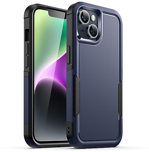 JETech Case for iPhone 14 6.1-Inch, Heavy Duty Dual-Layer Rugged Protection, Shockproof Protective Tough Phone Cover with Matte Back (Navy)