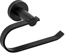 Croydex Metra Black Toilet Roll Holder,Durable Zinc Alloy, Quality Powder Coated Finish, Bathroom Storage Solution, Flexi-Fix Accessories, Easy to Fit, Screw or Glue Installation, All Fixings Included