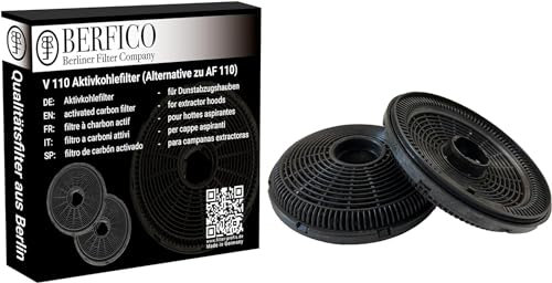 Berfico Aktivkohlefilter/Ersatzfilter für Silverline Dunstabzugshauben - Frische Luft dank Aktivkohlefilter als Alternativprodukt zu Silverline AF 110 / Dunstabzugshauben / 1 Stück