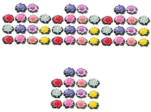 Abaodam 56 STK Lotus Dekoration Lebensechter Schwebender Lotus Schwimmende Teichpflanzen Lilienblätter Liliendekor Künstliche Blätter Gefälschte Blätter Plastik Seerose Falscher Lotus