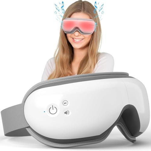 Eye Massager with Heat, Gifts for Men, Heated Eye Mask with Bluetooth Music, Relax & Reduce Strain Dark Circles and Improve Sleep, Gift for Mom Dad Women Men