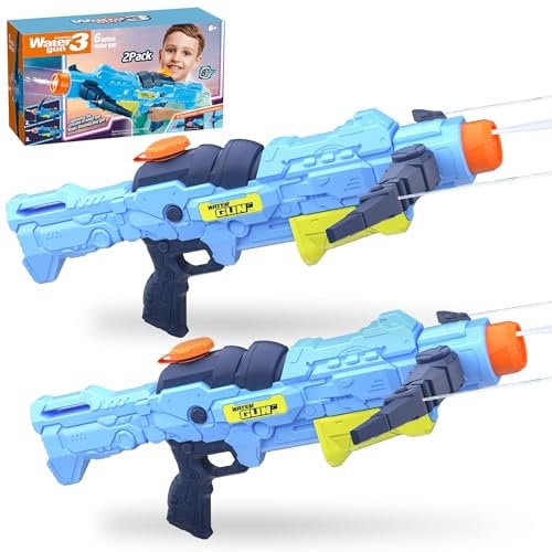 Wasserpistole für Kinder & Erwachsene, 2 Stück Super Wasserspritzpistole XXL Soaker Pistole, 4-Düsen-Modus Große Reichweite Pump Blaster Spritzpistole für Mädchen Jungen im Freien Sommer Strand Pool