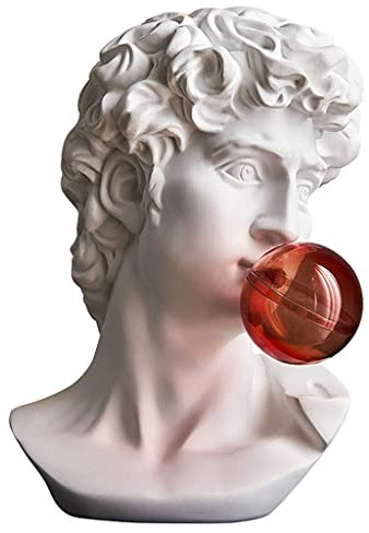 Duiaynke David/Giuliano Kopfstatuen, griechische Harzfiguren, Skulpturen, David-Büste, Desktop-Ornament für Zuhause, Büro, Tischdekoration (David)