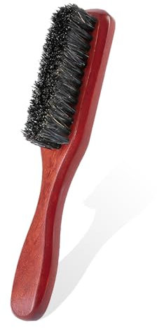 Cepillo para Barba con Cerdas de Jabalí 100% Auténticas y Mango de Madera de Peral - Compatible con Bálsamos y Aceites - Ideal para Todos los Tipos de Barba - Cuidado Facial Masculino
