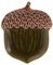 Boston International Ceramic Plate Fall Autumn Thanksgiving Acorn-Shaped Serving Dish, 6.75 x 5.5, Olive Green Acorn