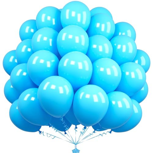 Unisun Himmelblaue Luftballons, 50 Stück 12 Zoll, Latex Ballon Für Männer Jungen Geburtstagsfeier Brautparty Hochzeit Abschlussfeier Jahrestag Festival Dekorationen
