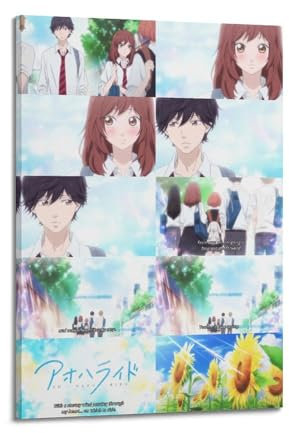 Ästhetisches Anime-Poster Ao Haru Ride Blue Spring Ride, Vintage-Leinwandposter, Wandkunst, Dekoration, Wohnzimmer, Schlafzimmer, Dekoration, Poster, 20 x 30 cm, Rahmenstil