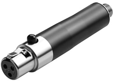 QIANRENON Mini XLR a TRS 3,5 mm Wireless Microfono Connettore – 3Pin Mini XLR Femmina a Bloccaggio TRS 3.5mm Femmina Cuffia Stereo Adattatore, per Microfono Lavalier