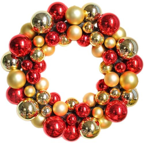 Dinntty Weihnachtskugel-ringkranz, Weihnachtskugel-Kranz Mehrfarbigen Weihnachtskugeln, Hängender Kranz Für Drinnen Und Draußen, Hochzeit, Geburtstag, Dekoration