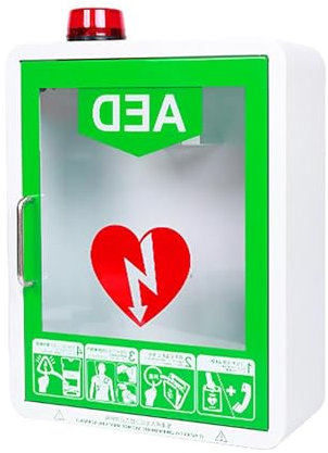 Herz-Defibrillations-Alarmbox, Erste-Hilfe-Schrank, AED-Schrank, AED-Defibrillator-Wandmontage-Aufbewahrungsschrank, passend für alle Marken von AED-Defibrillatoren, für Zuhause, Klinik, Büro, Hotel