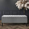 Safar Striped Ottoman Storage Bench, End of Bed Bench with Legs, Entryway Bench with Storage, Shoe Storage Ottoman Box, Rectangle Storage Footstool (Silver Velvet, 4ft (120x40x50)CM)