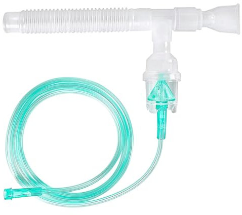 KDAMGOQE Nebulizer Cup Zerstulisator Teile Vernebler -Schlauch mit Mundstücken 79 '' Nebulizerschlauch mit 4 Accessoires für Kinder Erwachsene Helth Ausrüstung