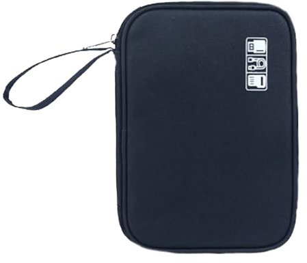 Xuigort Electronics Travel Accessories Cable Bag, Travel Cable Organiser Bag for Charger, Cables, USB Cable Drive, SD Card, Charger Hard Disk, Adapters (Black)