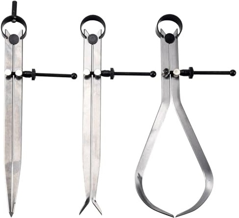Qusedwey Spring Inside Outside Divider Caliper Set 8-Inch Machinist Tools 3-Pack