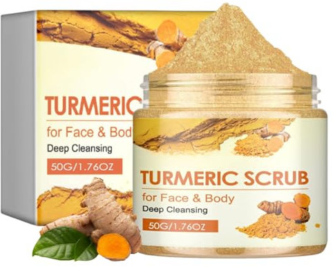 Turmeric and Vitamin E Body Scrub - Exfoliating Scrub - Remove Dead Skin Improve Dark Spots - Natural Deep Cleansing Exfoliator for Body Butt Bikini Area - Body Care for Women,Men