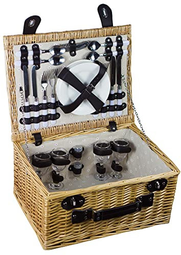 WDSOPK Besteckset, 4-Teilig, Edelstahlgeschirr, Inklusive Messer, Gabel, Löffel Und Eleganter Box, Für Zuhause, Hotel, Restaurant, Als Geschenk Zum Einzug(A-45 * 35 * 23Cm)