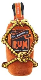 Bark Barkbeard's Rum Dog Toy, Plush Bottle Design, Brown