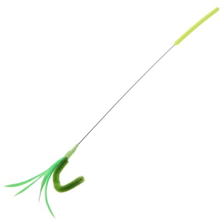 Milisten Cat Teaser Stick Interactive Cat Toys with Dogtail Grass Design Long Rod for Indoor Cats Self Play Exercise and Playtime 21.65In
