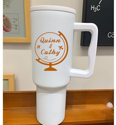 Personalized Design Tumbler with Handle, 40oz Customized 304 Stainless Steel Tumblers with Staws, Custom Cold Brew Coffee Cup, Ergonomic Travel Cup with Any Design You Need, Make Your Own Tumbler