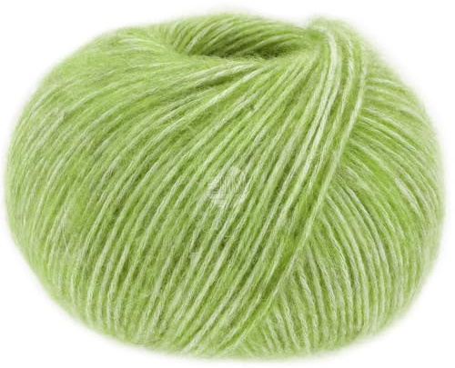 LANA GROSSA Natural Alpaca Pelo | Flauschige Netzgarnstruktur aus Baumwolle gefüllt mit Baby Alpakafasern und Merino Schurwolle | 50g Wolle zum Stricken & Häkeln | 125m Garn FB 33