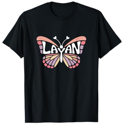 Layan Butterfly - Personalizzato Carino Nome Word Art Maglietta