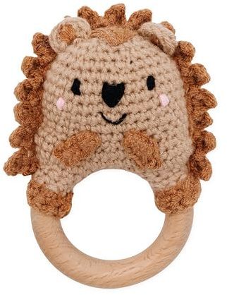 wunderwunsch Greifling, Babyrassel, Beißring Baby personalisiert | Holz Rassel, Geschenk Geburt, Kuscheltier, Spielzeug für Mädchen und Jungen, Taufgeschenk mit Namen
