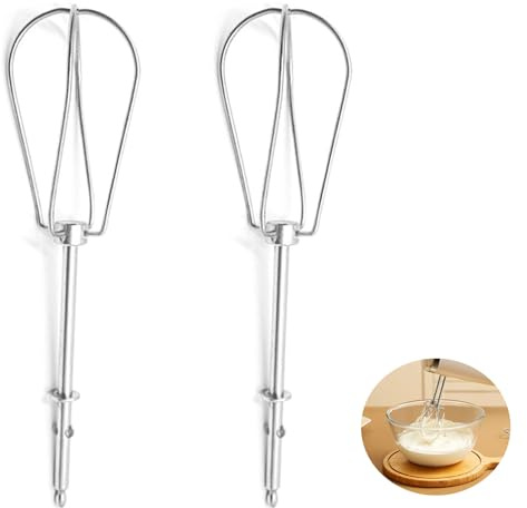 Xiciki 2 Stück Rührstäbe für Handmixer, Ersatz-Schneebesen aus 304 Edelstahl, Passend für HM-Modelle zum Mischen Rühren Back- und Kochanwendungen