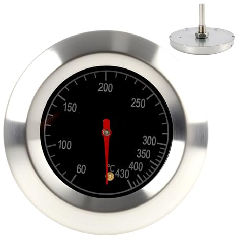 Thermomètre de barbecue en acier inoxydable 60–430 °C, Thermomètre de Four Convient aux trous d'un diamètre de 8 mm Cuisson au Four et Four à Pizza, Oven Thermometer pour Grills, Fumoirs et Barbecues