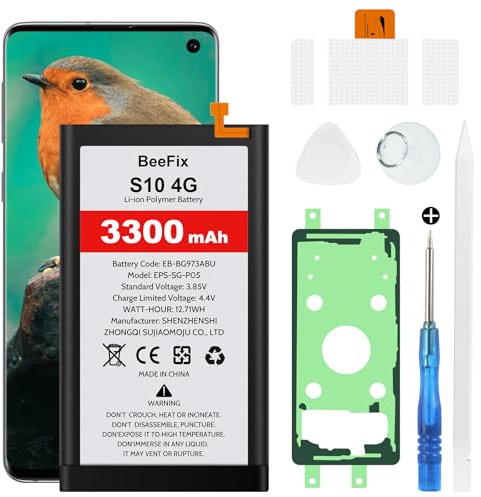 Akku für Samsung Galaxy S10 4G SM-G973F/DS, 3300mAh Hochkapazitäts-Ersatzakku für Galaxy S10 4G(EB-BG973ABU) mit professionellen Reparaturwerkzeugen