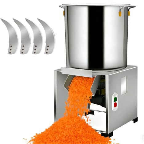 WEIMILOR Robot culinaire Professionnel, Hachoir-Coupe-légumes électrique 3500 TR/Min, râpe-déchiqueteur Professionnelle 1800 W, Large Ouverture d'alimentation pour Une Alimentation