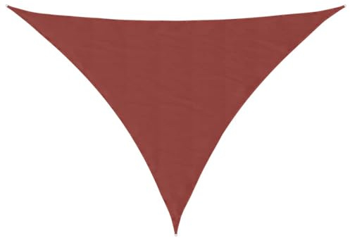 Tenda da sole in tessuto Oxford triangolare, 4 x 4 x 5,8 m, colore rosso terracotta, tenda parasole per giardino, terrazza, pergolato e balcone, protezione UV al 90%, kit di montaggio, impermeabile
